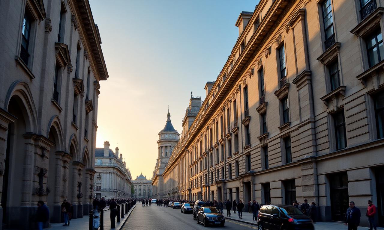 Stately architecture in the Strand, London