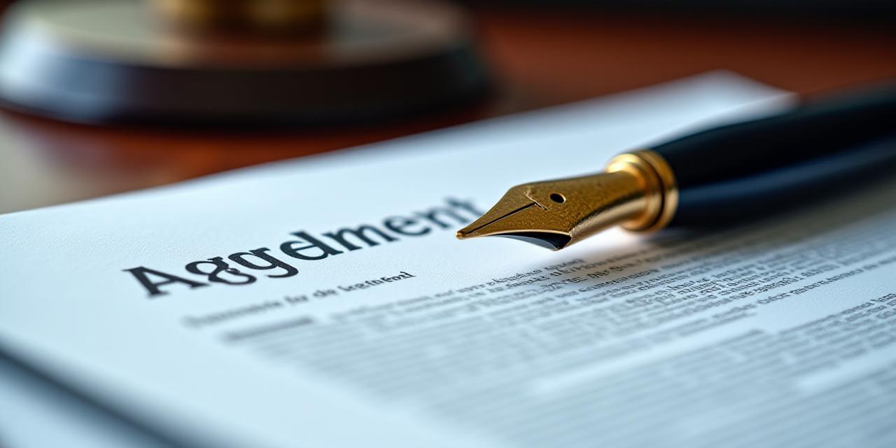 Close-up of a legal document with a classic fountain pen representing meticulous drafting